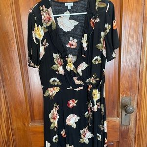 Floral Printed V Neck Dress